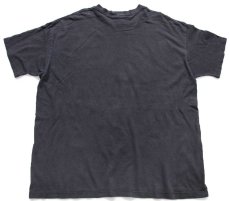 画像3: 90s USA製 フラワー ハンドペイント アート コットンTシャツ 黒 フェード★特大 (3)