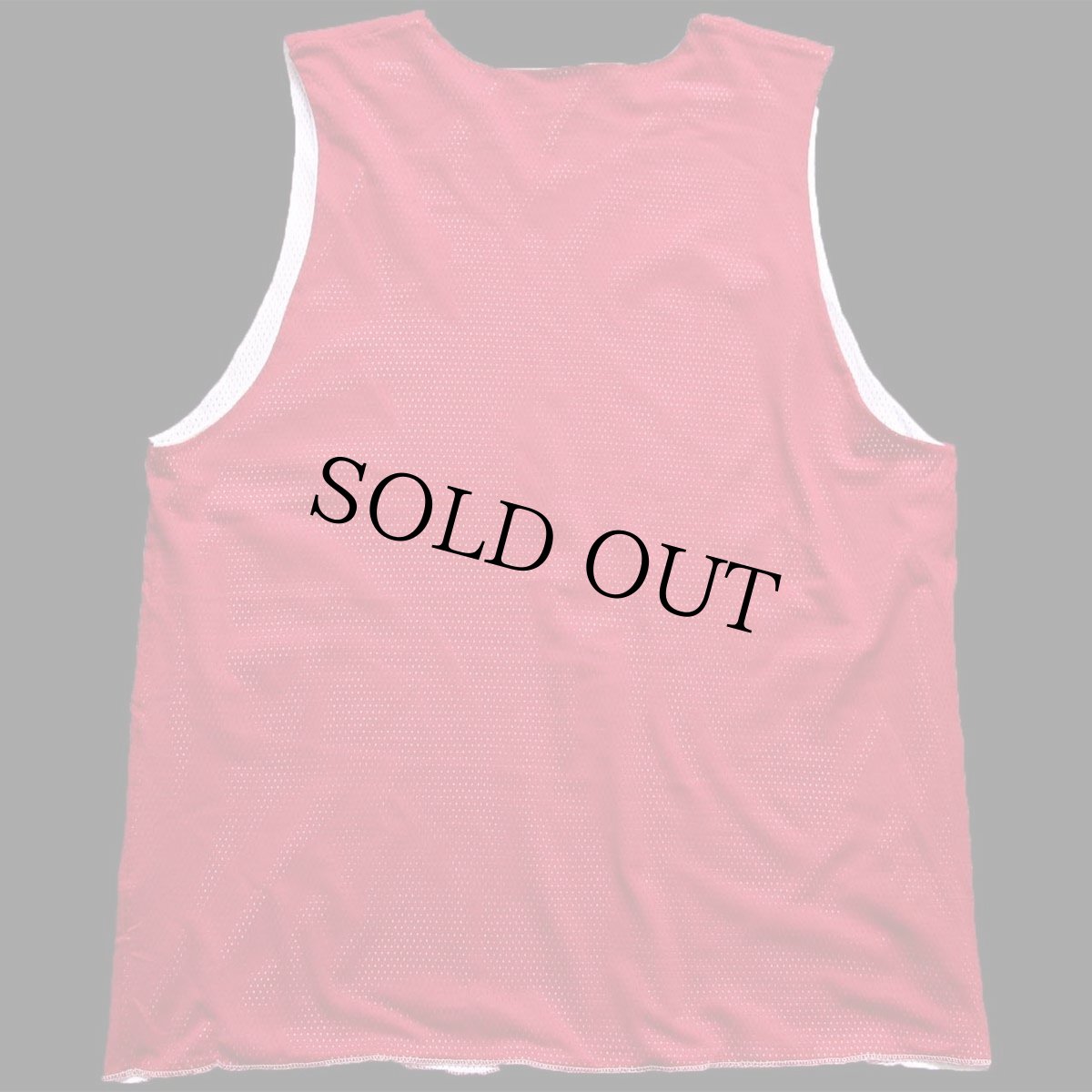 画像2: 00s USA製 NIKEナイキ リバーシブル ナイロン メッシュ タンクトップ 濃赤×白 L (2)