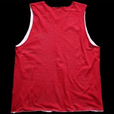 画像2: 00s USA製 NIKEナイキ リバーシブル ナイロン メッシュ タンクトップ 濃赤×白 L (2)