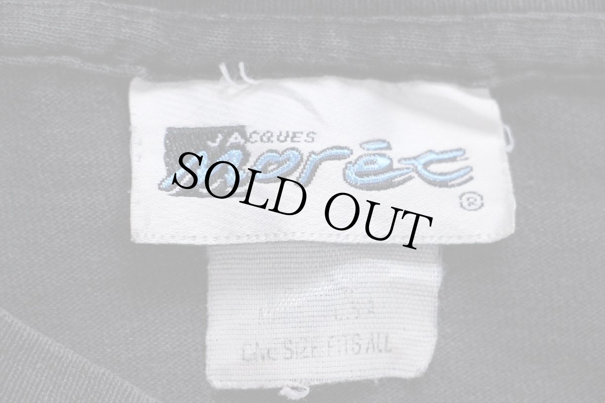 画像4: 90s USA製 フラワー ハンドペイント アート コットンTシャツ 黒 フェード★特大 (4)