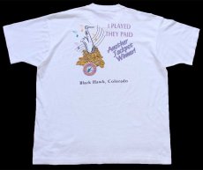 画像3: 90s USA製 JAZZ ALLEY CASINO サックス 両面プリント Tシャツ 白 XL (3)