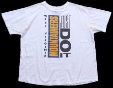 画像2: 90s USA製 NIKEナイキ WEST VIRGINIA MOUNTAINEERS JUST DO IT コットンTシャツ 白 XL (2)