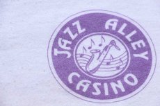 画像6: 90s USA製 JAZZ ALLEY CASINO サックス 両面プリント Tシャツ 白 XL (6)