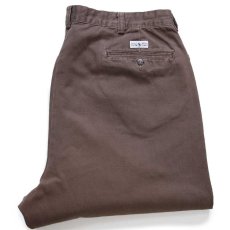 画像1: 90s メキシコ製 ポロ ラルフローレン ANDREW PANT ツータック コットン チノパン 焦げ茶 w36 L32★325 (1)