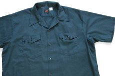 画像3: 70s Leeリー 半袖 ワークシャツ 深緑 17-17.5 (3)
