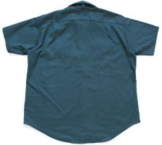 画像2: 70s Leeリー 半袖 ワークシャツ 深緑 17-17.5 (2)