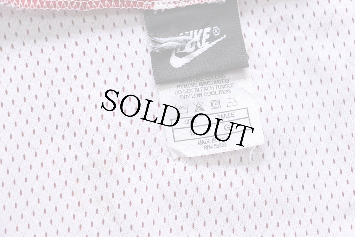 画像4: 00s USA製 NIKEナイキ リバーシブル ナイロン メッシュ タンクトップ 濃赤×白 L (4)