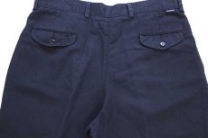 画像5: 00s DOCKERSドッカーズ Classic Fit ツータック スラックス リネン×コットンパンツ 濃紺 w36 L30★Levi'sリーバイス (5)