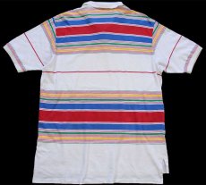 画像2: 90s ポロ ラルフローレン ランダムボーダー コットン 鹿の子 ポロシャツ XXL★特大  (2)