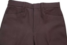 画像4: 80s Levi'sリーバイス ACTION SLACKS フレア スラックス ポリエステルパンツ 焦げ茶 w32★スタプレ (4)