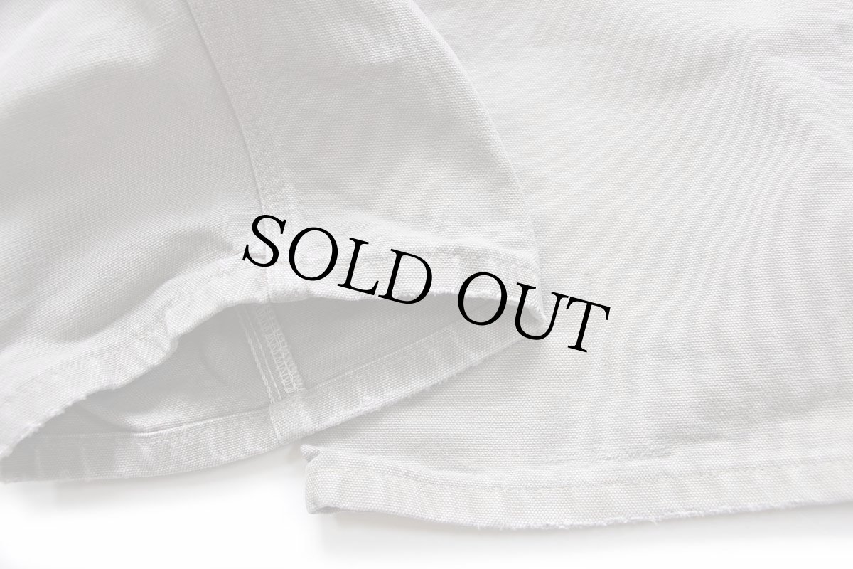 画像8: 90s USA製 carharttカーハート ダメージ ダブルニー ダック地 ペインターパンツ グレーベージュ W33 (8)