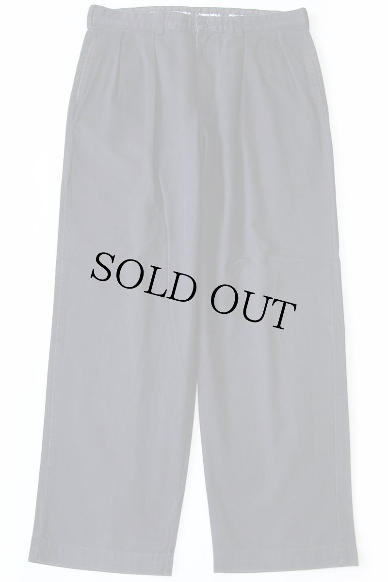 画像2: 90s POLO GOLF ラルフローレン CLASSIC GOLF PANT ツータック コットン チノパン 濃紺 W34 L30 (2)