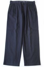 画像2: 90s POLO GOLF ラルフローレン CLASSIC GOLF PANT ツータック コットン チノパン 濃紺 w34 L30 (2)