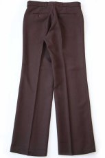 画像3: 80s Levi'sリーバイス ACTION SLACKS フレア スラックス ポリエステルパンツ 焦げ茶 w32★スタプレ (3)