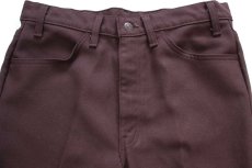 画像4: 80s USA製 Levi'sリーバイス 517 ポリエステルパンツ 焦げ茶 w34★164 スタプレ ブーツカット (4)