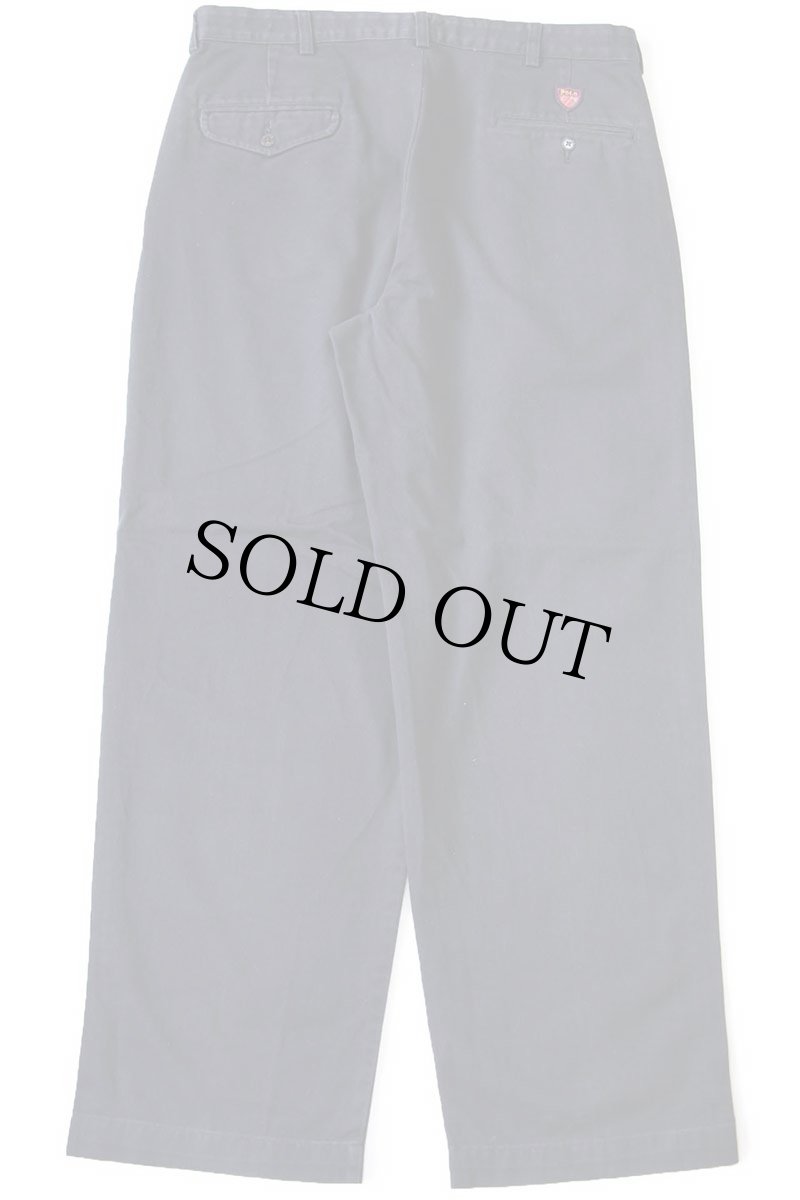 画像3: 90s POLO GOLF ラルフローレン CLASSIC GOLF PANT ツータック コットン チノパン 濃紺 W34 L30 (3)