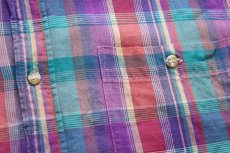 画像5: 90s CHAPS ラルフローレン マドラスチェック ボタンダウン 半袖 コットンシャツ L★インド綿 (5)