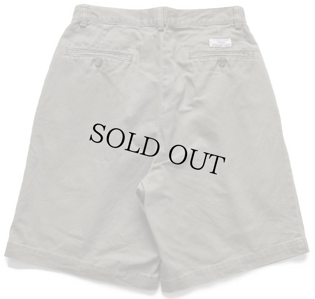 画像2: 90s メキシコ製 ポロ ラルフローレン TYLER SHORT ツータック コットン チノ ショートパンツ グレーブラウン 30★133 ショーツ (2)