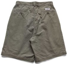 画像2: 90s メキシコ製 ポロ ラルフローレン TYLER SHORT ツータック コットン チノ ショートパンツ グレーブラウン 30★133 ショーツ (2)