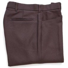 画像1: 80s Levi'sリーバイス ACTION SLACKS フレア スラックス ポリエステルパンツ 焦げ茶 w32★スタプレ (1)
