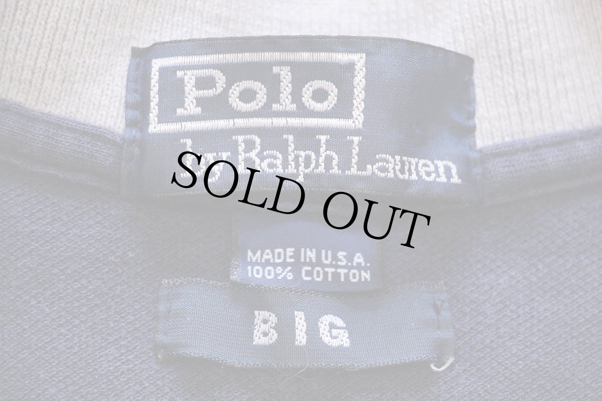画像4: 90s USA製 ポロ ラルフローレン マルチボーダー コットン 鹿の子 ポロシャツ BIG★特大 (4)