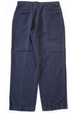 画像3: 00s DOCKERSドッカーズ Classic Fit ツータック スラックス リネン×コットンパンツ 濃紺 w36 L30★Levi'sリーバイス (3)