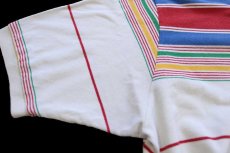 画像5: 90s ポロ ラルフローレン ランダムボーダー コットン 鹿の子 ポロシャツ XXL★特大  (5)