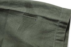 画像7: 70s 米軍 U.S.ARMY 半袖 コットンサテン ユーティリティシャツ カスタム オリーブ 16.5 (7)