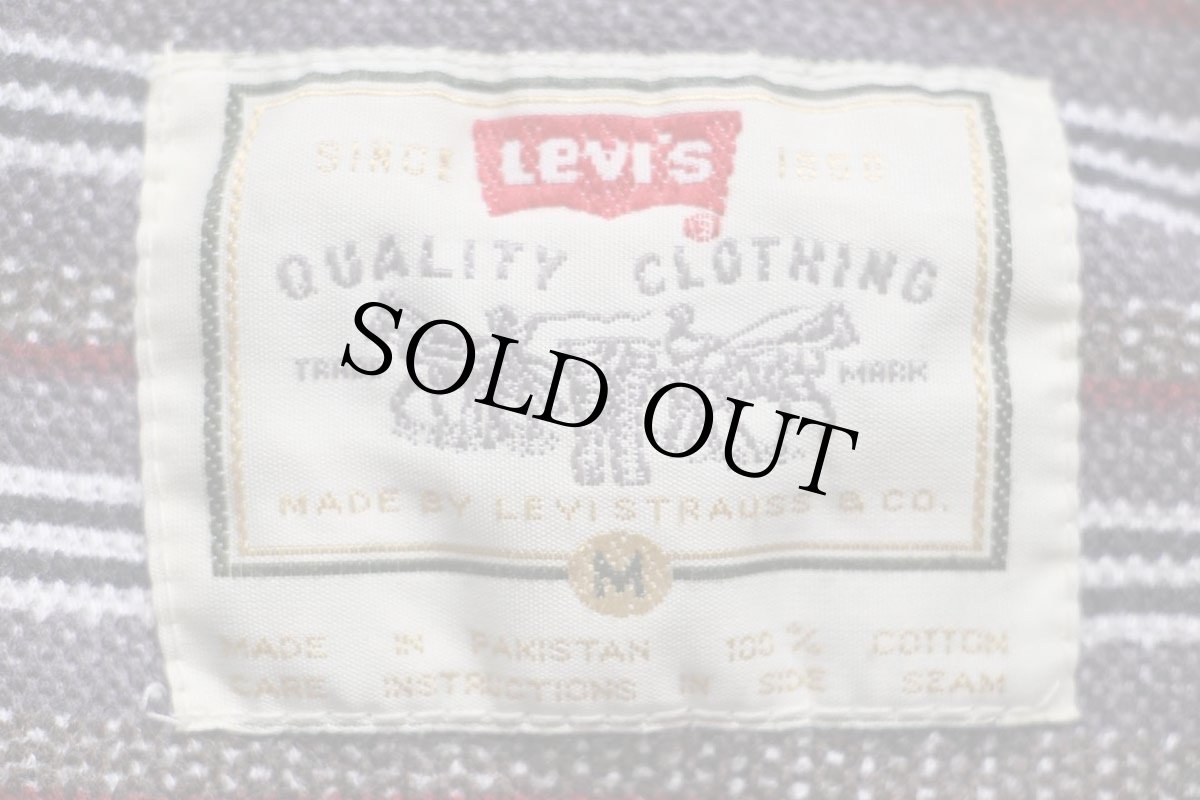 画像4: 90s Levi'sリーバイス ランダムボーダー コットン 鹿の子 ポロシャツ (4)
