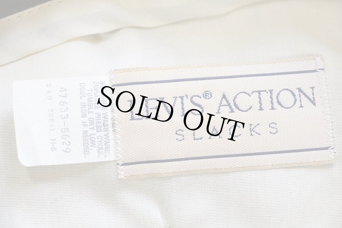 画像6: 80s Levi'sリーバイス ACTION SLACKS フレア スラックス ポリエステルパンツ 焦げ茶 W32★スタプレ (6)