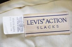 画像6: 80s Levi'sリーバイス ACTION SLACKS フレア スラックス ポリエステルパンツ 焦げ茶 w32★スタプレ (6)