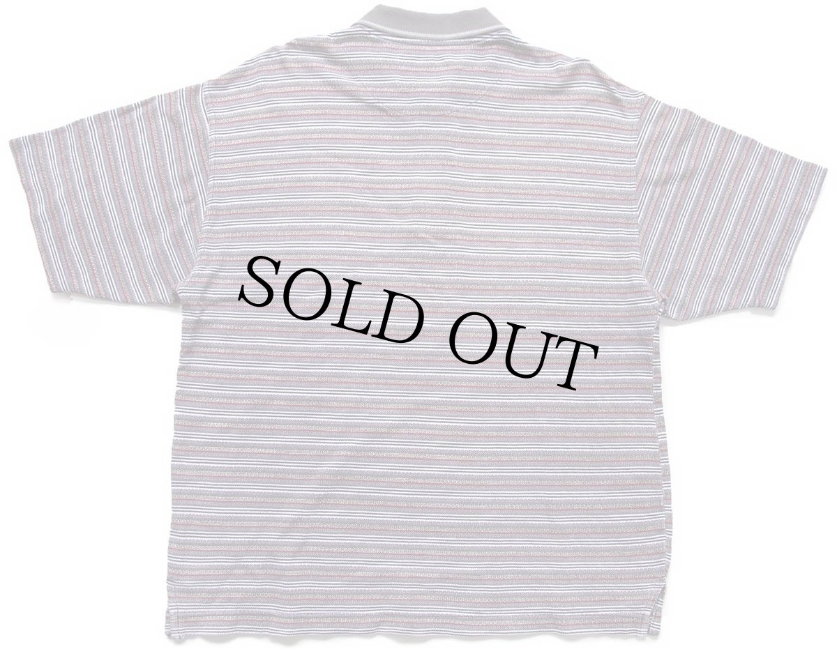 画像2: 90s Levi'sリーバイス ランダムボーダー コットン 鹿の子 ポロシャツ (2)