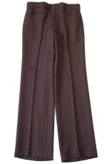 画像2: 80s Levi'sリーバイス ACTION SLACKS フレア スラックス ポリエステルパンツ 焦げ茶 w32★スタプレ (2)