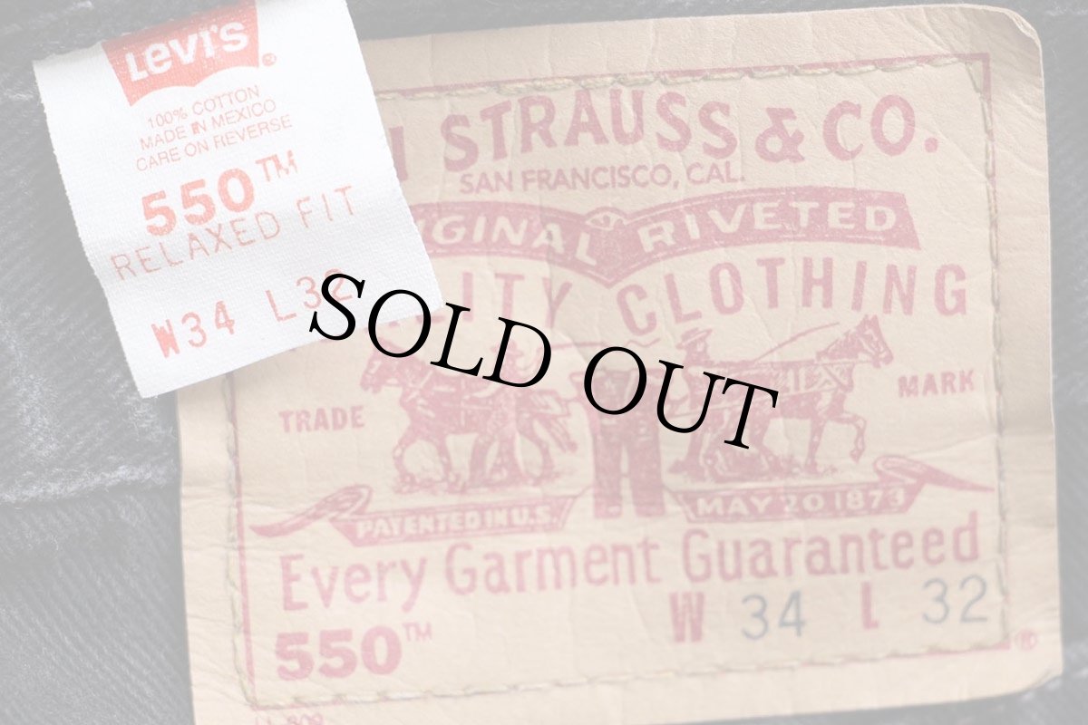 画像6: 00s メキシコ製 Levi'sリーバイス 550 ブラック デニムパンツ W34 L32 (6)