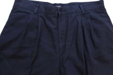 画像4: 00s DOCKERSドッカーズ Classic Fit ツータック スラックス リネン×コットンパンツ 濃紺 w36 L30★Levi'sリーバイス (4)