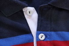 画像5: 90s USA製 ポロ ラルフローレン ランダムボーダー コットン 鹿の子 ポロシャツ XL (5)