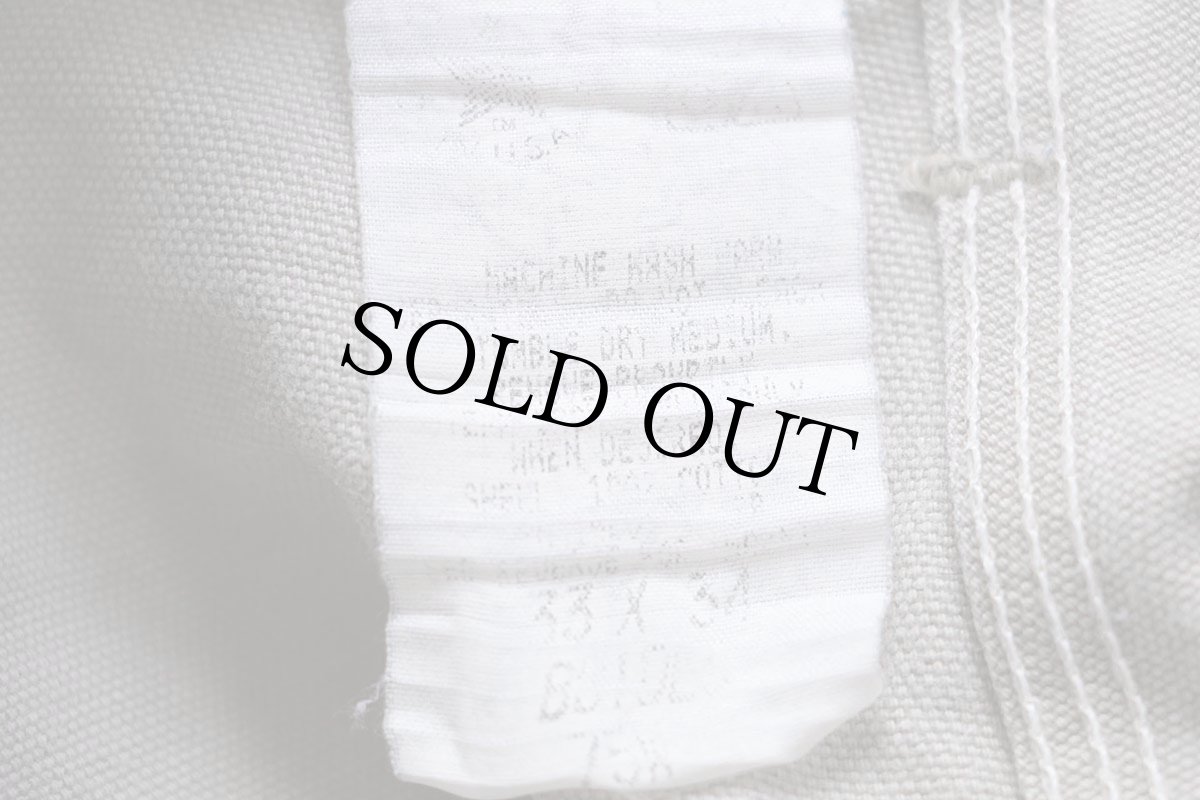 画像6: 90s USA製 carharttカーハート ダメージ ダブルニー ダック地 ペインターパンツ グレーベージュ W33 (6)