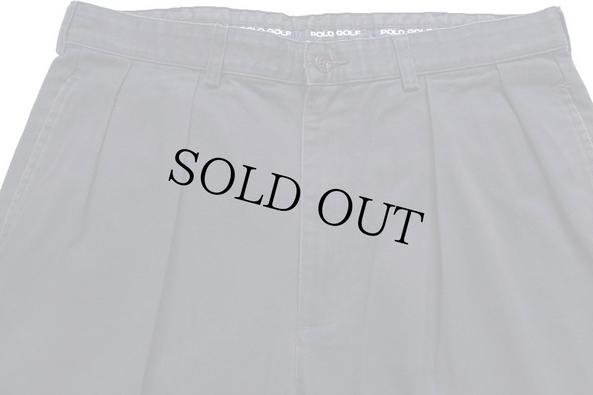 画像4: 90s POLO GOLF ラルフローレン CLASSIC GOLF PANT ツータック コットン チノパン 濃紺 W34 L30 (4)