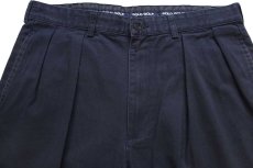 画像4: 90s POLO GOLF ラルフローレン CLASSIC GOLF PANT ツータック コットン チノパン 濃紺 w34 L30 (4)
