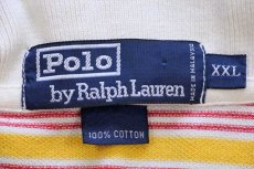 画像4: 90s ポロ ラルフローレン ランダムボーダー コットン 鹿の子 ポロシャツ XXL★特大  (4)
