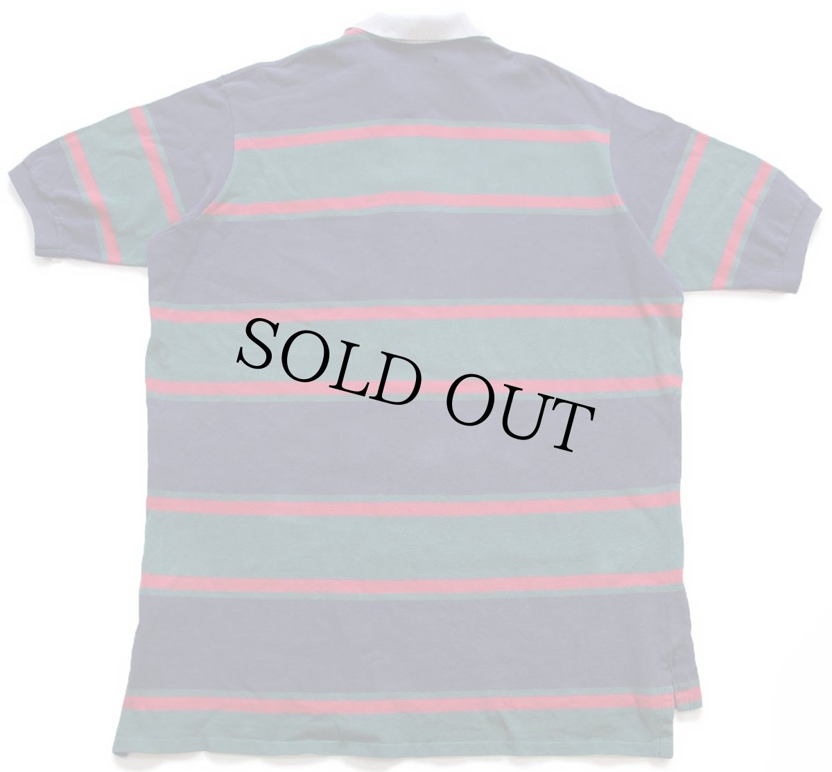 画像2: 90s USA製 ポロ ラルフローレン マルチボーダー コットン 鹿の子 ポロシャツ BIG★特大 (2)