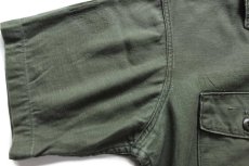 画像6: 70s 米軍 U.S.ARMY 半袖 コットンサテン ユーティリティシャツ カスタム オリーブ 16.5 (6)