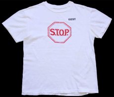 画像2: 80s STOP TRAFFICKING OF PILIPINOS,INC. 両面 染み込みプリント コットンTシャツ 白 (2)