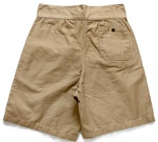 画像2: 80s イタリア軍 ツータック コットンツイル グルカショーツ ショートパンツ カーキ 3★ショーツ ハーフ (2)