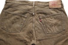 画像5: 00s USA製 Levi'sリーバイス 501 後染め カラーデニムパンツ オリーブ フェード W38 L32★オールド (5)