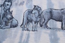 画像5: 00s USA製 LIQUID BLUE GREAT WOLF LODGE ウルフ アート タイダイ染め コットンTシャツ 特大 (5)