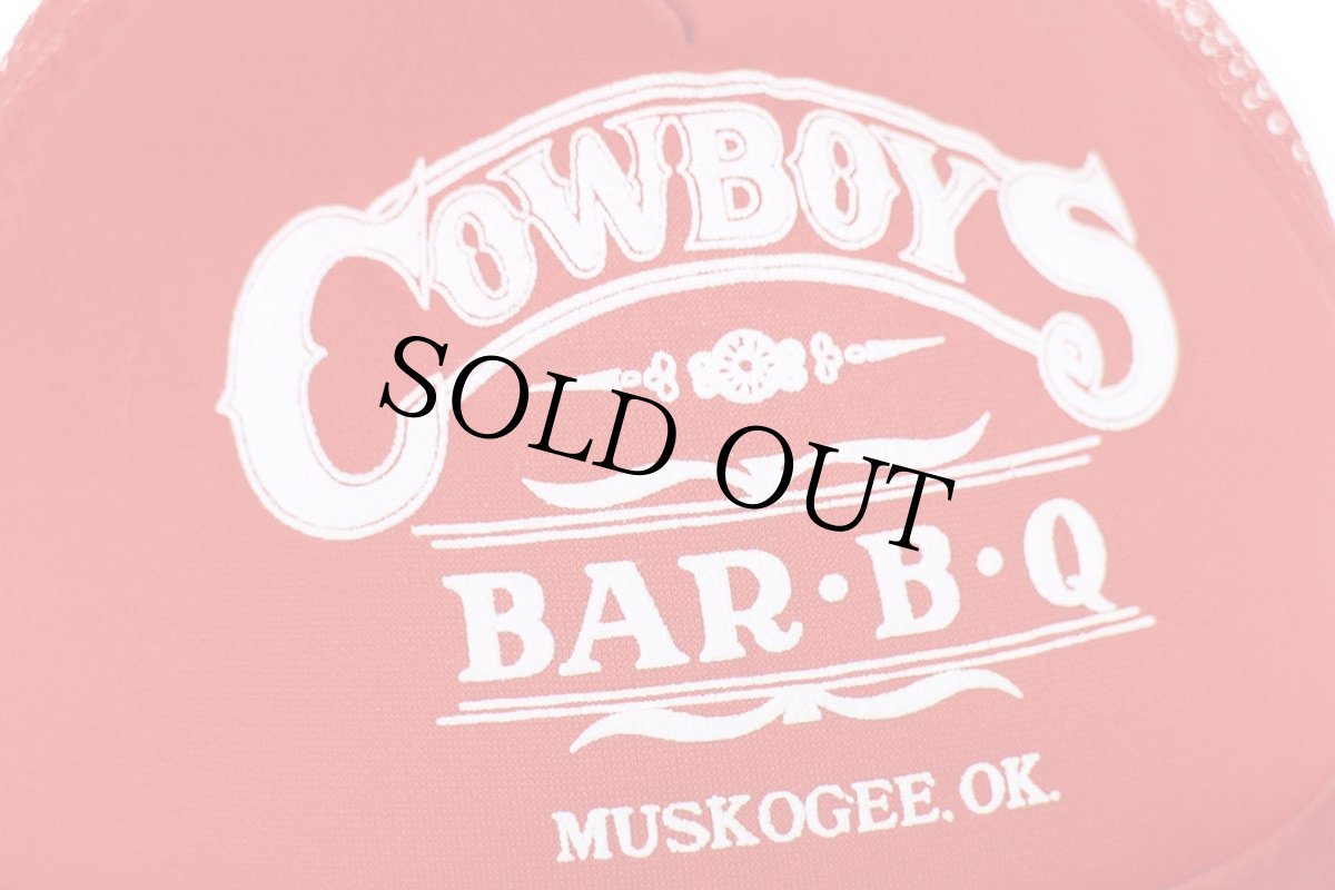 画像5: 90s COWBOYS BAR・B・Q MUSKOGEE.OK. 発泡プリント メッシュキャップ 赤 M/L (5)