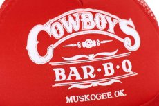 画像5: 90s COWBOYS BAR・B・Q MUSKOGEE.OK. 発泡プリント メッシュキャップ 赤 M/L (5)