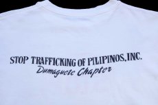 画像4: 80s STOP TRAFFICKING OF PILIPINOS,INC. 両面 染み込みプリント コットンTシャツ 白 (4)
