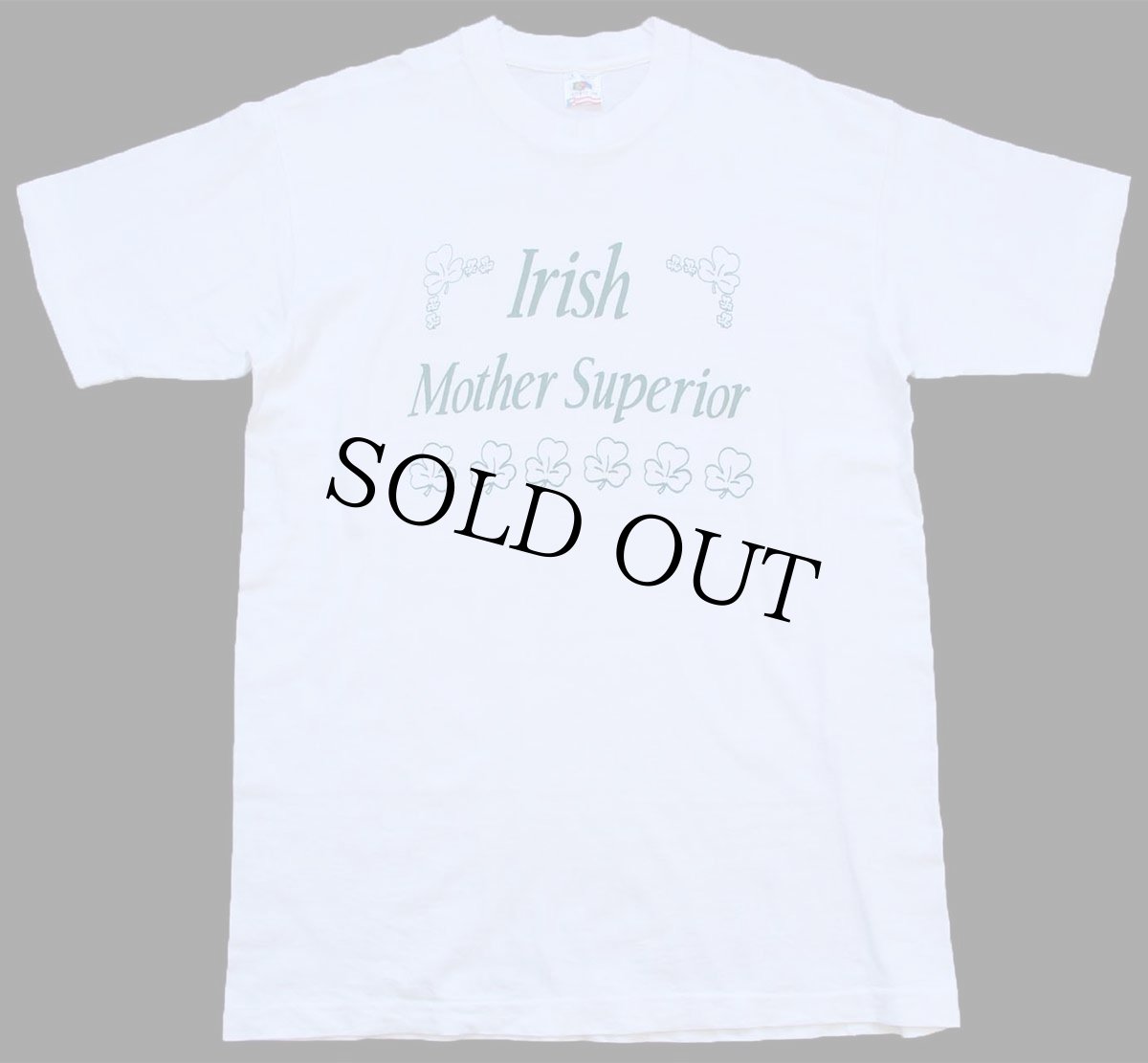 画像2: 90s USA製 Irish Mother Superior クローバー コットンTシャツ 白 L (2)